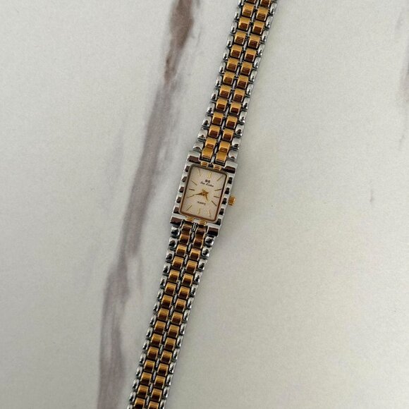 SKU0091 Retro Gold Silver Women Casual Square Watch Stainless steel‎ + gift bag main image 5